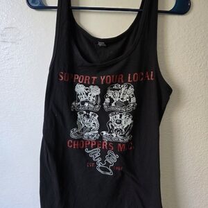 Next Level Apparel Black Tank with Graphic Print